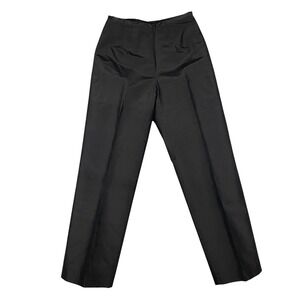Harris Wallace New York Black Silk Dress Pants Women Size 6 Straight Leg Vintage